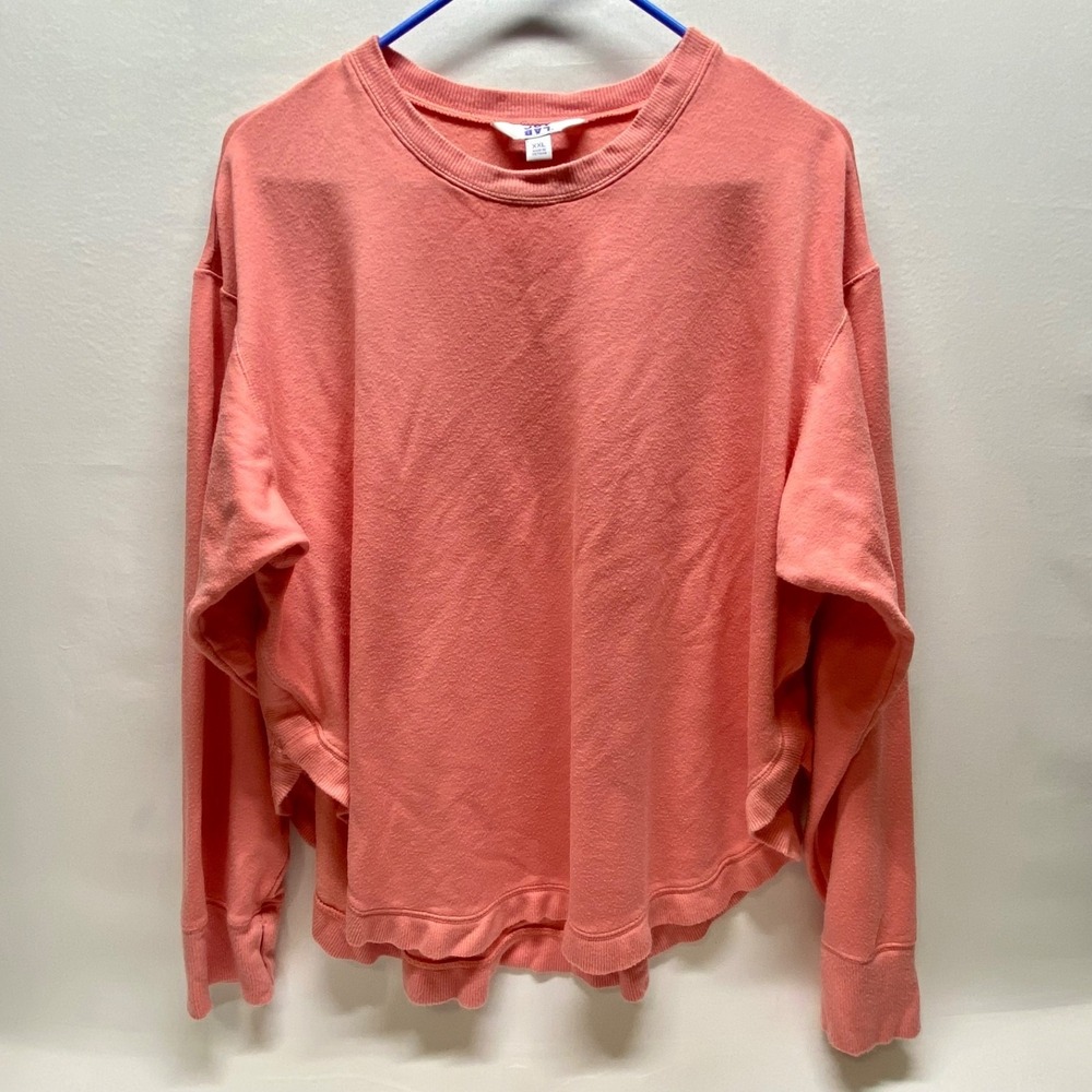 Joy Lab Activewear Top Women's XXL Pink Coral Modal Blend Long Sleeve Pullover